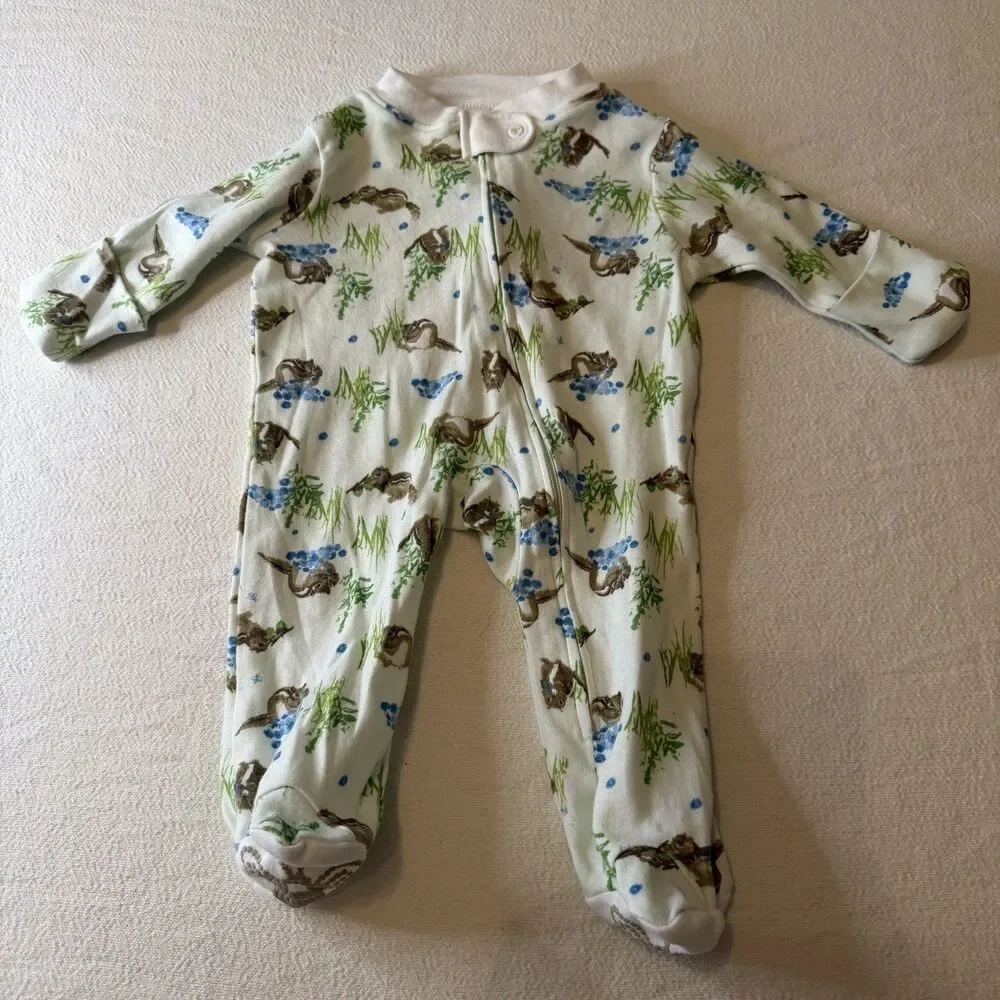 Lot Of 3 Sleepers Burts Bees Carter’s Mighty Goods 0-3 Month Sleeping Suit